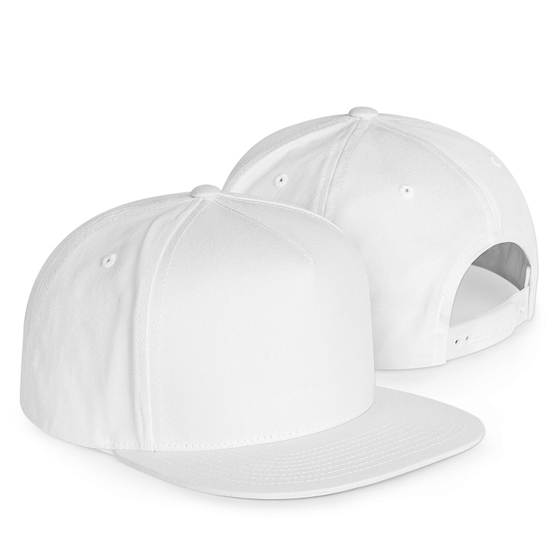 Yupoong Flat Bill Cap - White